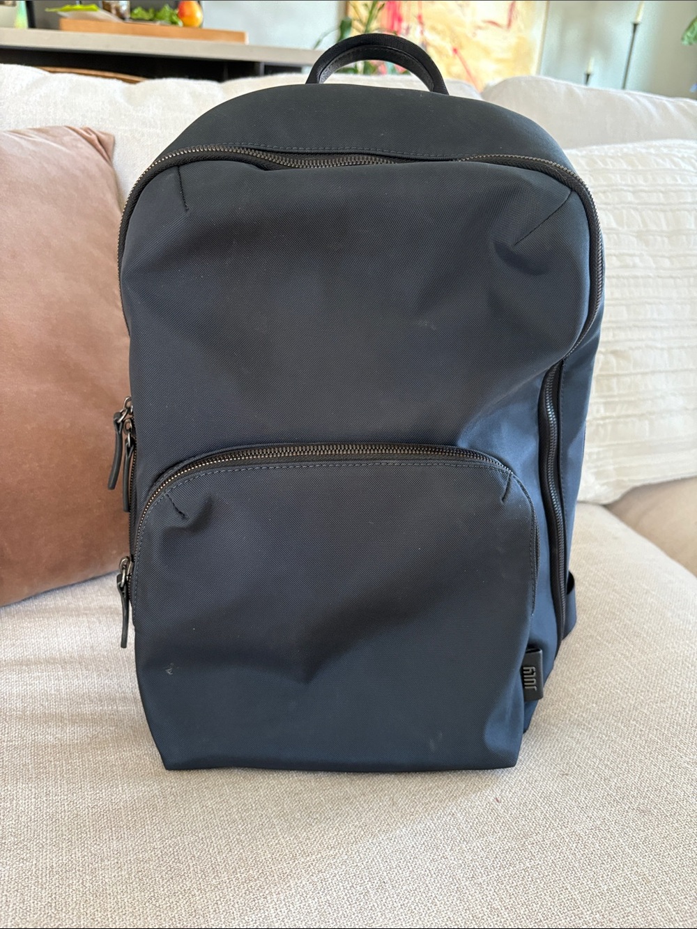 July Carry All travel Backpack - carry on luggage sleeve pass through Navy 20L